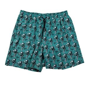 Old South Trunks Mens L All Over Print Boat Motors Beachy Mesh Lined Nautical